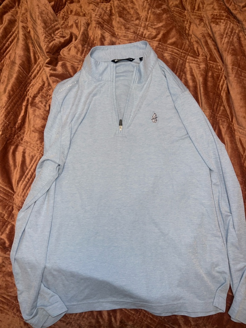 Travis Mathew light blue long sleeve quarter zip